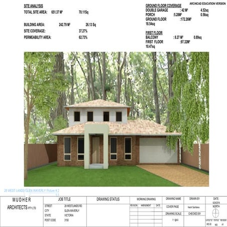 Architectural design and drafting sample, residential house design, NSW ...
