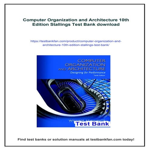 Computer Organization and Architecture 10th Edition Stallings Test Bank ...