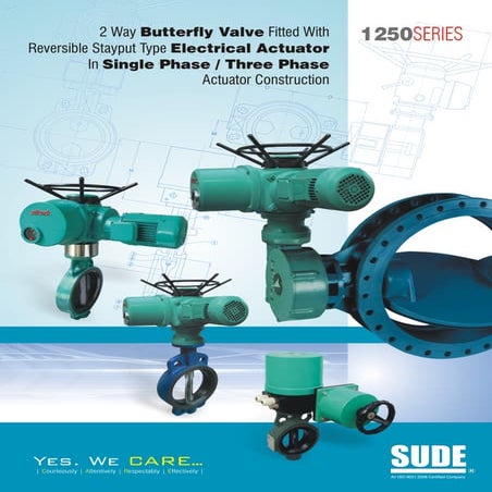 1250 mororised butterfly valve