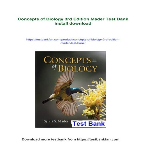 Concepts of Biology 3rd Edition Mader Test Bank | PDF
