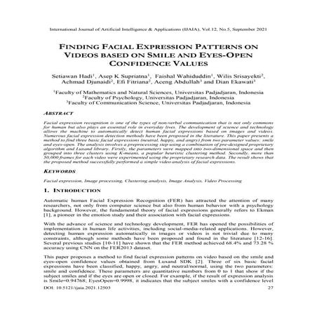 FINDING FACIAL EXPRESSION PATTERNS ON VIDEOS BASED ON SMILE AND EYES-OPEN CON...