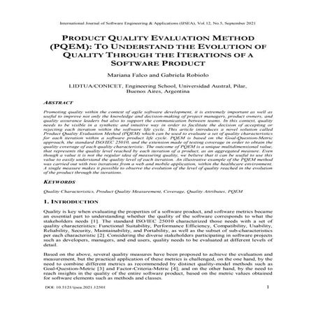 PRODUCT QUALITY EVALUATION METHOD (PQEM): TO UNDERSTAND THE EVOLUTION OF QUAL...