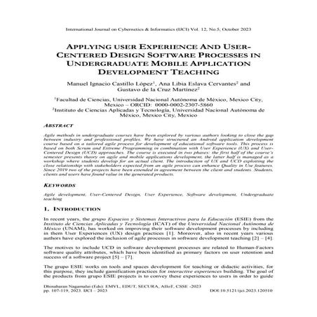 Applying User Experience and Usercentered Design Software Processes in Underg...