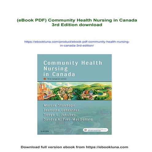 (eBook PDF) Community Health Nursing in Canada 3rd Edition | PDF