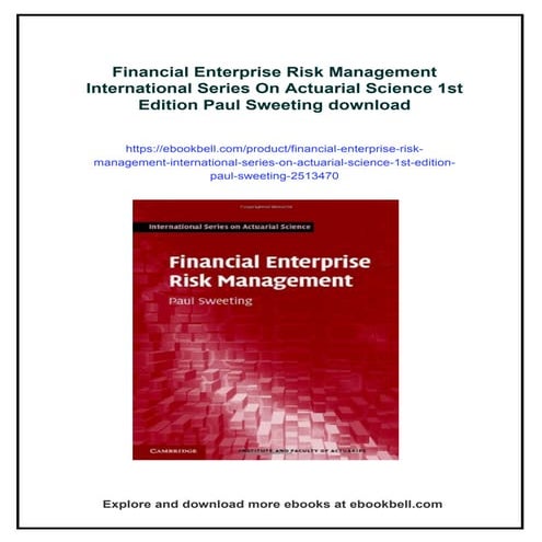 Financial Enterprise Risk Management International Series On Actuarial ...