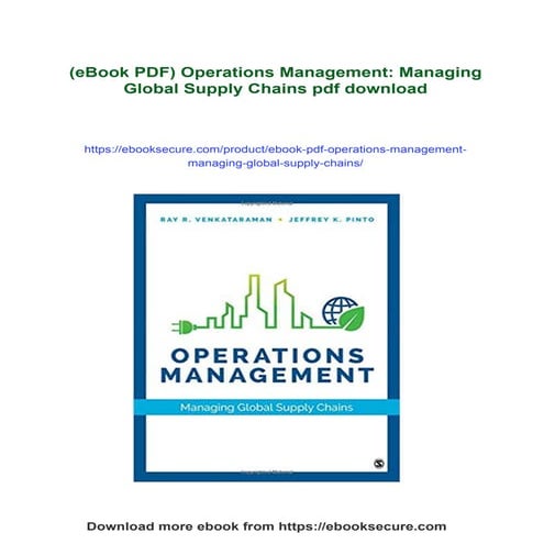 (eBook PDF) Operations Management: Managing Global Supply Chains | PDF