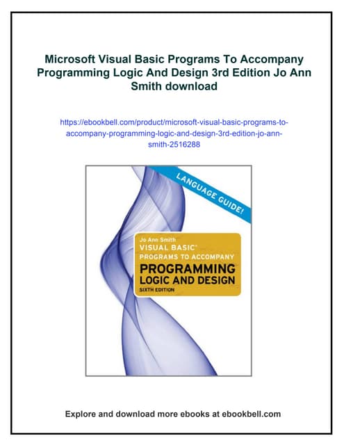 Microsoft Visual Basic Programs To Accompany Programming Logic And Design 3rd...