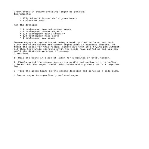 Ingen no Gomaae (recipe)