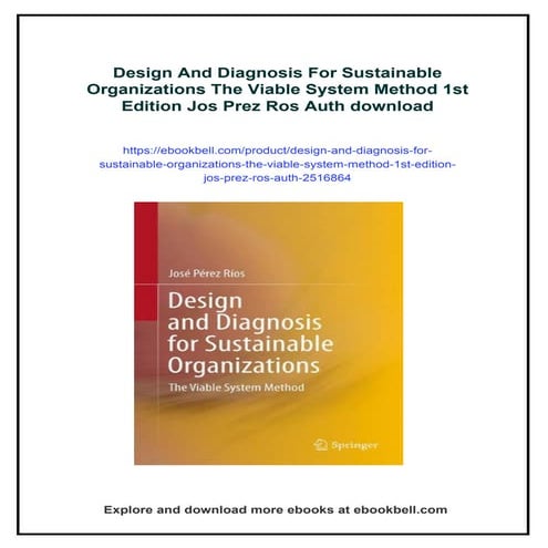 Design And Diagnosis For Sustainable Organizations The Viable System ...