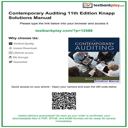 Comprehensive Guide to Contemporary Auditing 11th Edition Solutions and ...