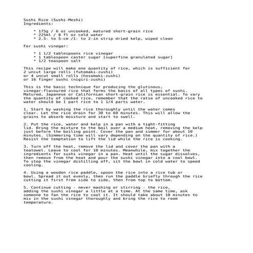 Sushi Meshi (recipe)