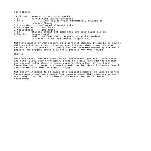 Tom Kha Gai 2 (recipe)