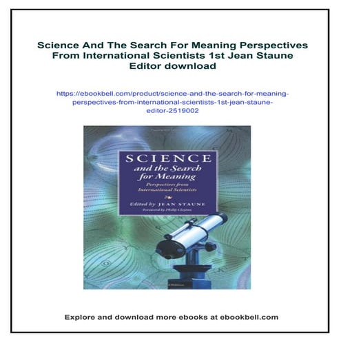 Science And The Search For Meaning Perspectives From International ...