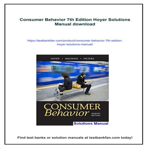 Consumer Behavior 7th Edition Hoyer Solutions Manual | PDF