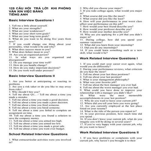 125 cau phong van va tra loi bang tieng anh