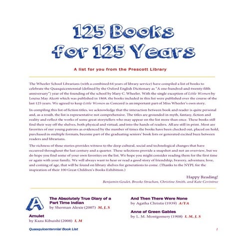 125 Books for 125 Years
