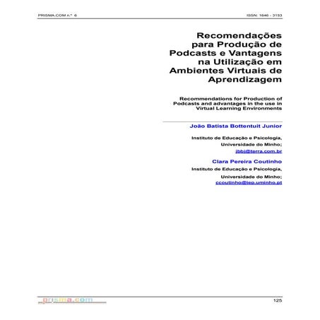 Recomendações Produção de Podcasts