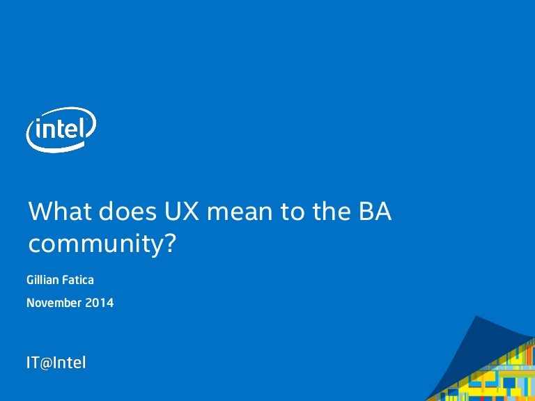 What does UX mean to the BA community?