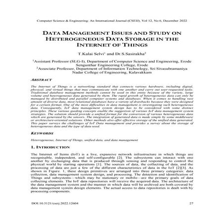 DATA MANAGEMENT ISSUES AND STUDY ON HETEROGENEOUS DATA STORAGE IN THE INTERNE...