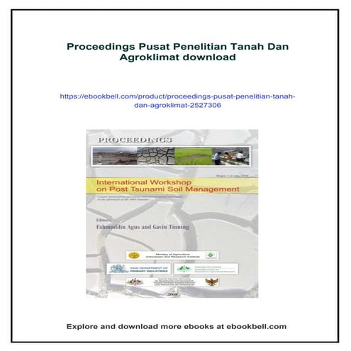 Proceedings Pusat Penelitian Tanah Dan Agroklimat