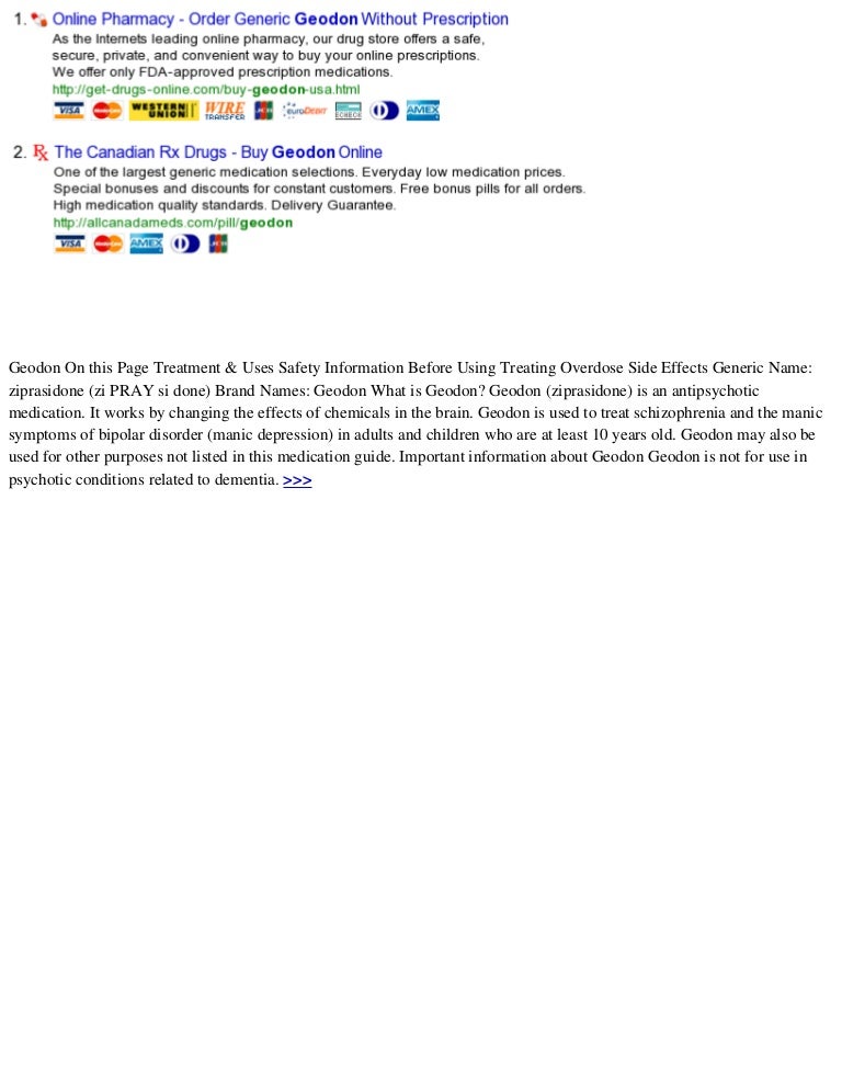 Cost Of Geodon