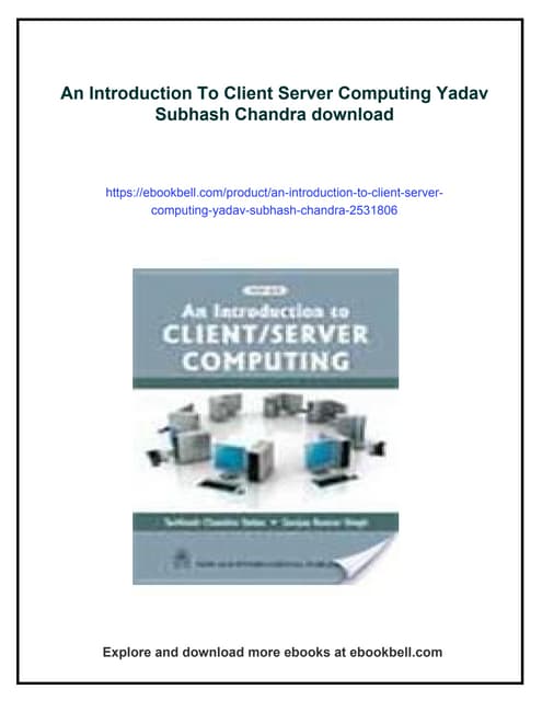 An Introduction To Client Server Computing Yadav Subhash Chandra