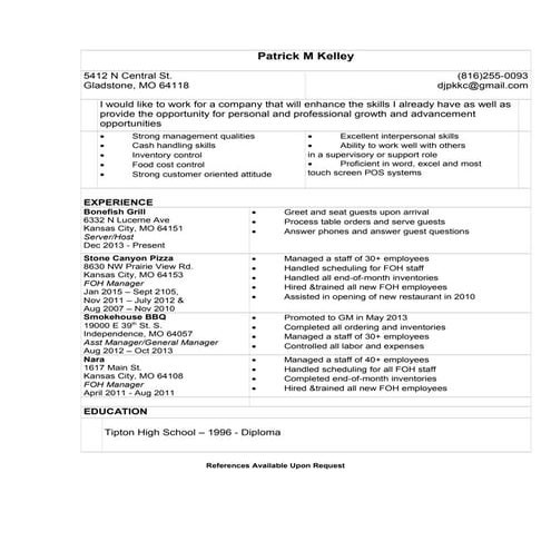 Patrick Kelley - Resume | DOC