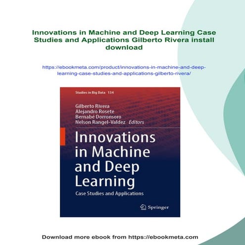 Innovations in Machine and Deep Learning Case Studies and Applications Gilber...