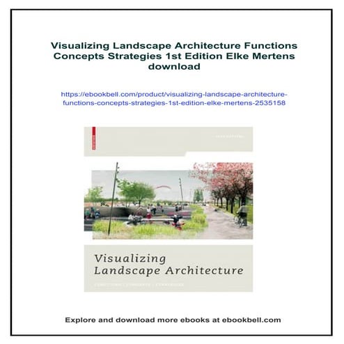 Visualizing Landscape Architecture Functions Concepts Strategies 1st Edition ...