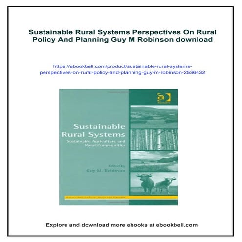 Sustainable Rural Systems Perspectives On Rural Policy And Planning Guy ...
