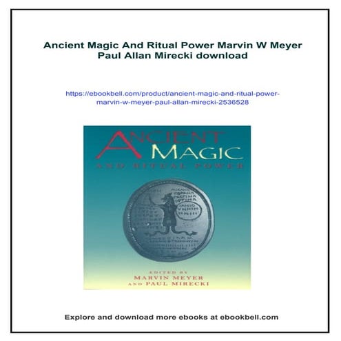 Ancient Magic And Ritual Power Marvin W Meyer Paul Allan Mirecki