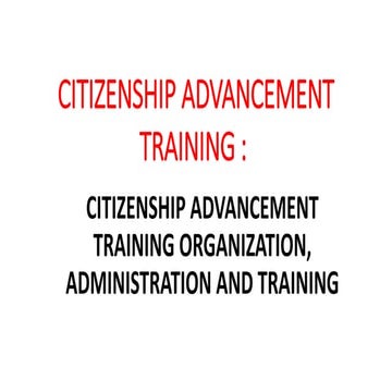CITIZEN ADVANCEMENT TRAINING | PPTX