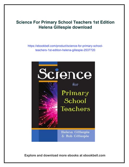 Science For Primary School Teachers 1st Edition Helena Gillespie