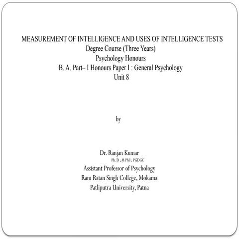 1269445982BA PART I -PAPER 1-PSYCHOLOGY HONOURS-     MEASUREMENT OF INTELLIGE...