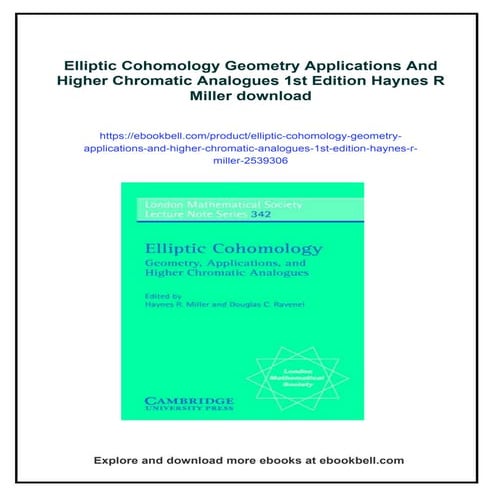 Elliptic Cohomology Geometry Applications And Higher Chromatic ...