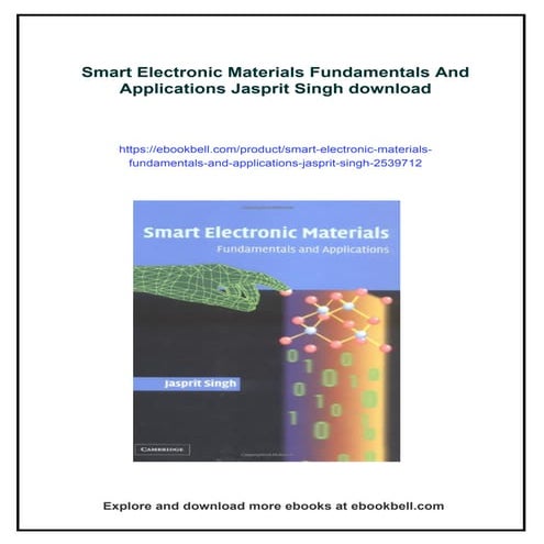 Smart Electronic Materials Fundamentals And Applications Jasprit Singh