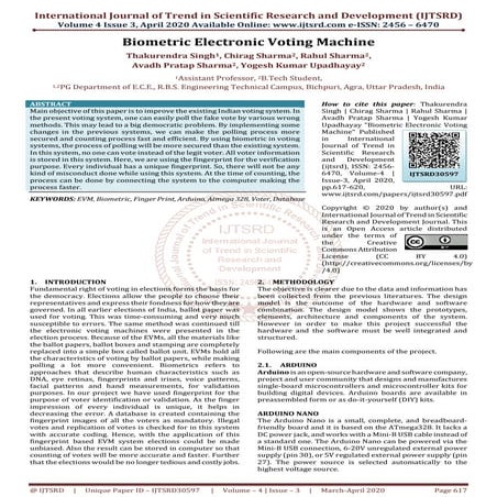 Biometric Electronic Voting Machine