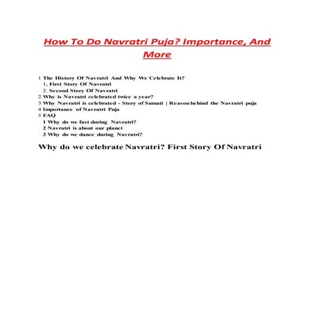 (126)   how to do navratri puja