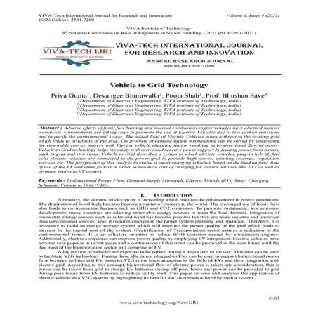 Vehicle to Grid Technology