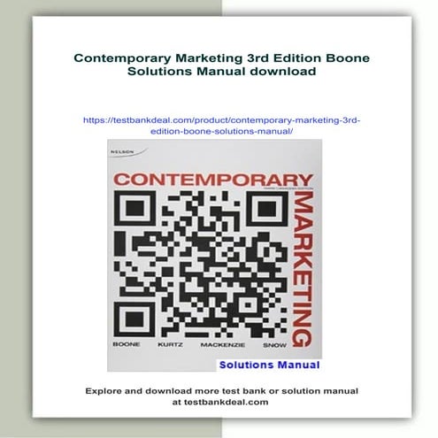 Contemporary Marketing 3rd Edition Boone Solutions Manual