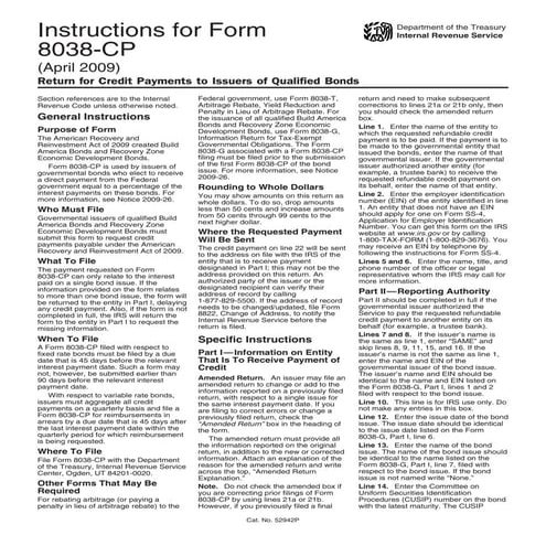 Instructions for Form 8038-CP, Return for Credit Payments to Issuers of Quali...