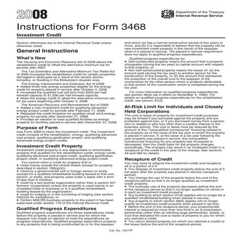 Instructions For Form 3468 Investment Credit