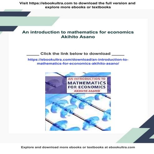 An introduction to mathematics for economics Akihito Asano | PDF