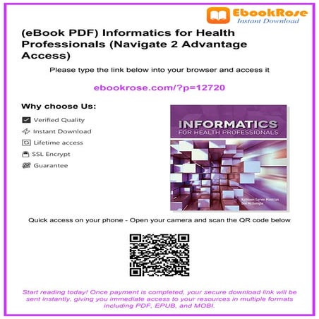 (eBook PDF) Informatics for Health Professionals (Navigate 2 Advantage ...