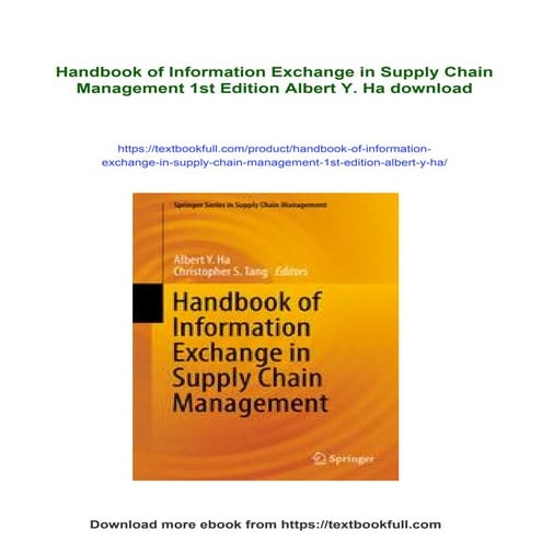 Handbook of Information Exchange in Supply Chain Management 1st Edition ...