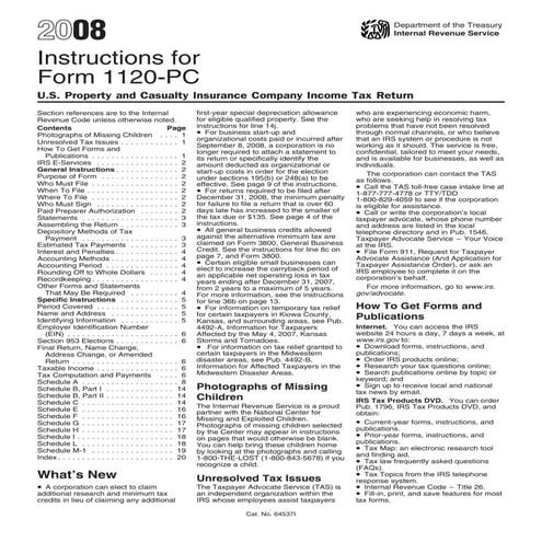 Instructions for Form 1120-PC, U.S. Property and Casualty Insurance Company I...