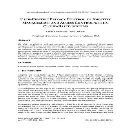 User-Centric Privacy Control in Identity Management and Access Control within...