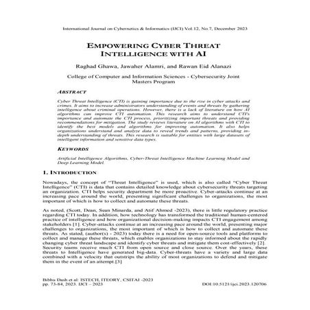 Empowering Cyber Threat Intelligence with AI