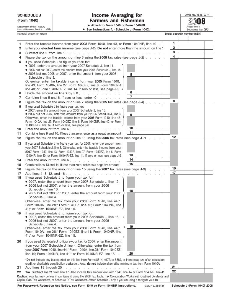 form 1040 schedule j income averaging for farmers and fishermen line 28 on form 1040a