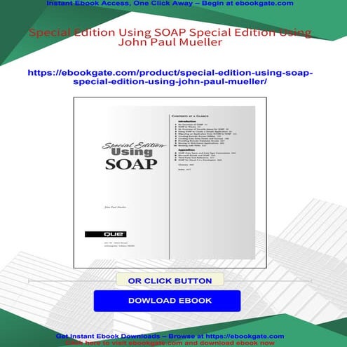 Special Edition Using SOAP Special Edition Using John Paul Mueller